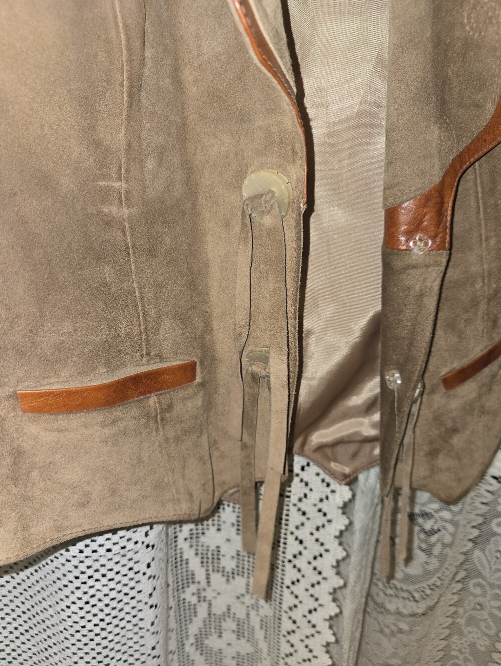 Comstock Vintage Leather Vest, Geunine Leather, Size 6, Usa - Picture 2 of 8